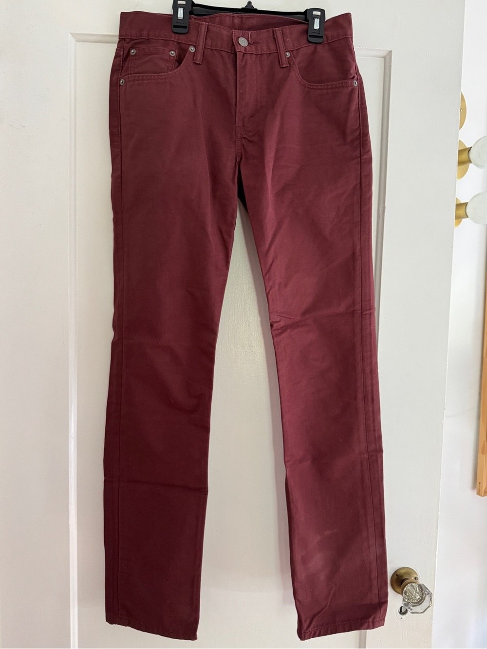 100% Cotton Levi's Slim Fit 511 Maroon Pants